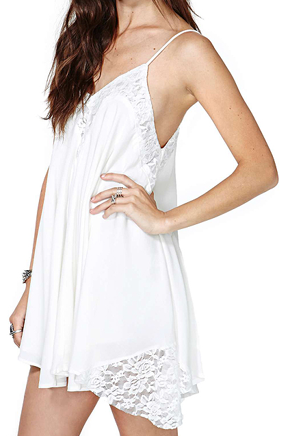 Fashion Lace Stitching Chiffon Dress #we32203po