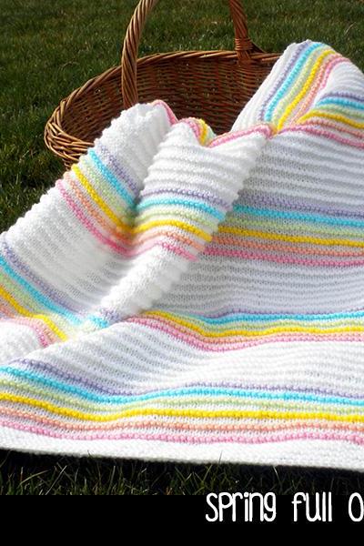Spring Full of Rainbows Baby Blanket Knitting Pattern
