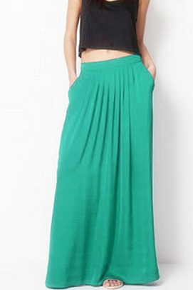 Female Celebrity Style Pastel Candy Colored Long Skirt Pleated Skirt Plus Size For Woman Skirts Color Blue Green Rose red