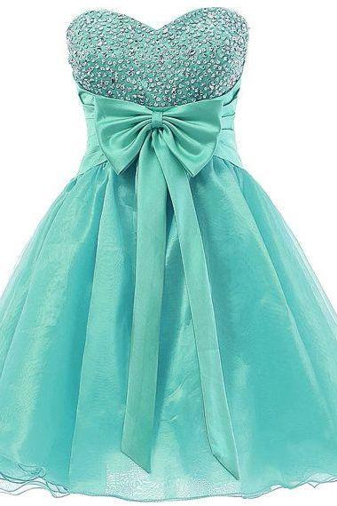 Cute Mint Green Short Prom Dress with Beadings, Cute Homecoming Dresses, Cute Graduation Dresses, Formal Dresses