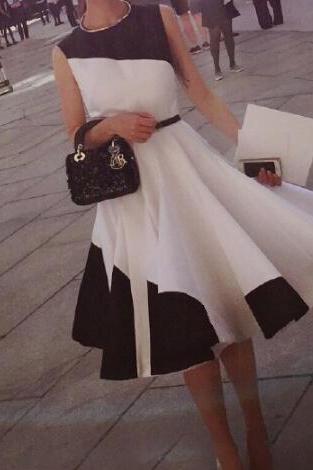 Fashion Round Neck Sleeveless Chiffon Dress #we32708po