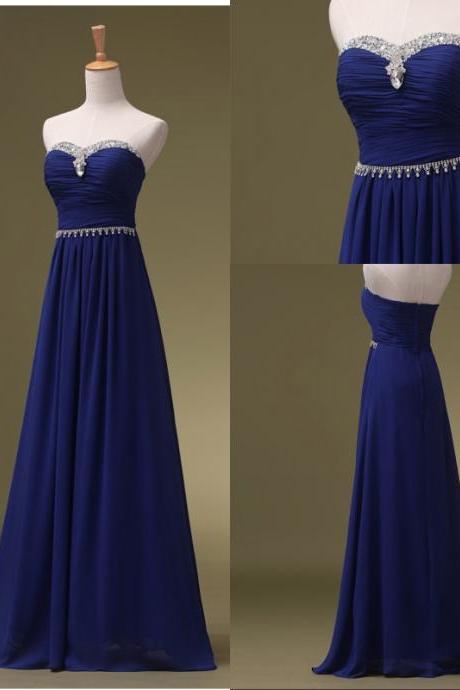 Royal Blue Prom Dresses, Long Bridesmaid Dresses, Long Evening Dresses, Strapless Evening Gowns, Formal Dress, Party Dresses Custom made