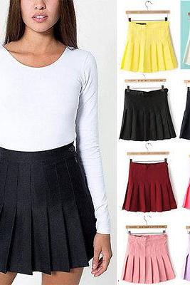Sexy Women's Trends Slim Thin High Waist Playful Pleated Tennis Skirt Mini Dress