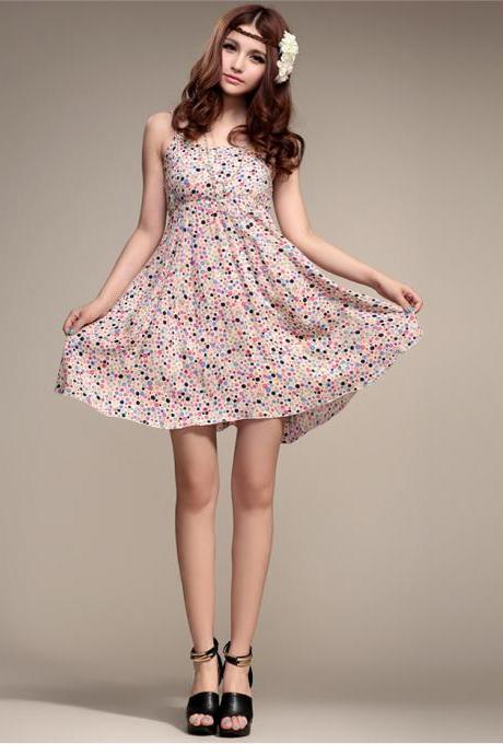 Sexy 2014 Fashion Spring New Korean Version Of The Small Floral Fresh And Sweet Bottoming Dress