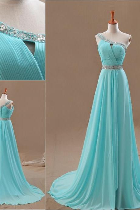 Custom Made Long Prom Dress, homecoming dress, evening dress, party dress, wedding dress, bridesmaid dress, Formal Dresses, Tiffany Color Dress