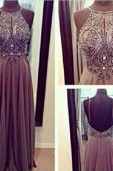 Hot Sales Spaghetti Strap Open Back Long Prom Dress A Line Full Length Beadings Bodice Evening Prom Dresses Handmade Backless Sexy Prom Gown