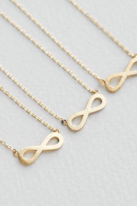 Bridesmaid gifts - Set of 5pcs - Simple falt infinity necklace