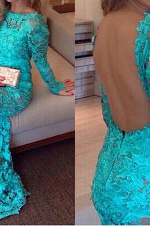 Gorgeous Backless Long Lace Dress Vcb40423mn