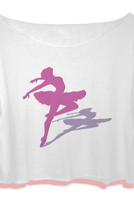 ballerina dancing shirt women crop top ballerina style crop tee ballet t-shirt all size black white Pinterest Tumblr