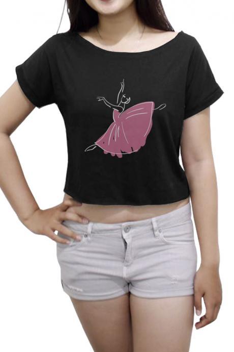 Women's Ballerina Shirt Dance Crop Top