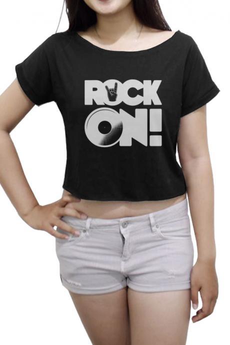 Rock On Shirt Rock Metal Women&amp;amp;amp;#039;s Crop Tee Metal Rock On