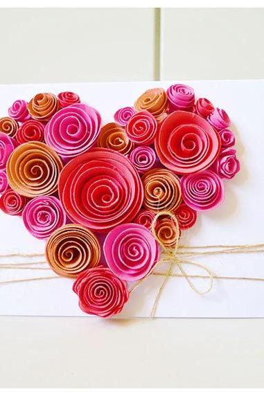 Heart-Shaped Swirl Flower Card 