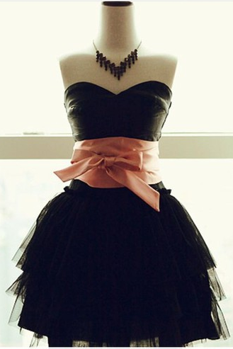 Custom Made Short Black Sweetheart Neck Prom Dresses, Short Black Graduation Dresses, Homecoming Dresses