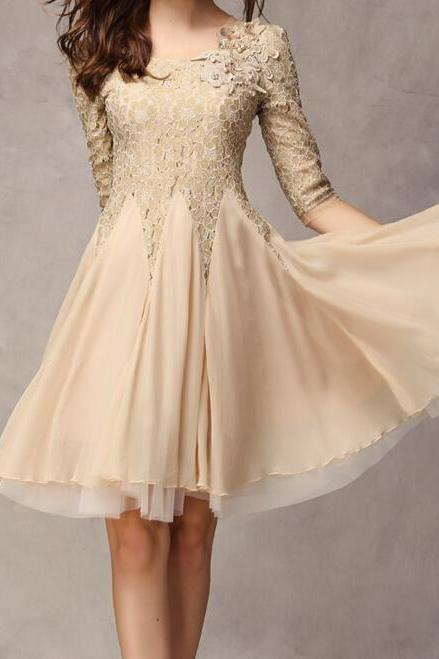 Elegant A Line Lace And Chiffon Dress VC41002MN