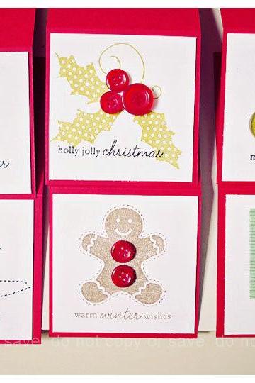 Christmas 3 x 3 mini button cards