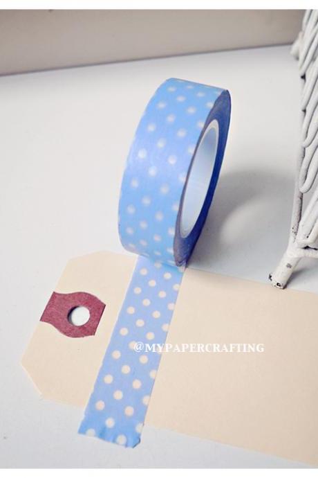 Washi Tape light blue with polka dot