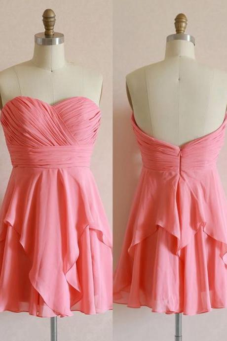 Pretty Short Pink Knee Length Prom Dresses 2015, Homecoming Dresses, Graduation Dresses 2015
