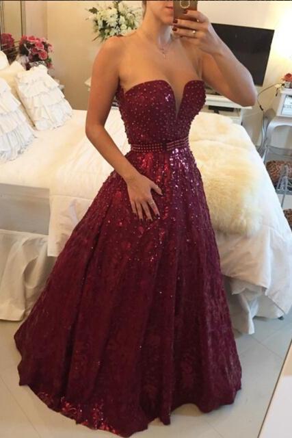 2015 Beading Lace Prom Dresses,Sweetheart Floor-Length Evening Dresses, Real Made Evening Dresses, A-Line Sequins Evening Dresses, Charming Evening Dresses
