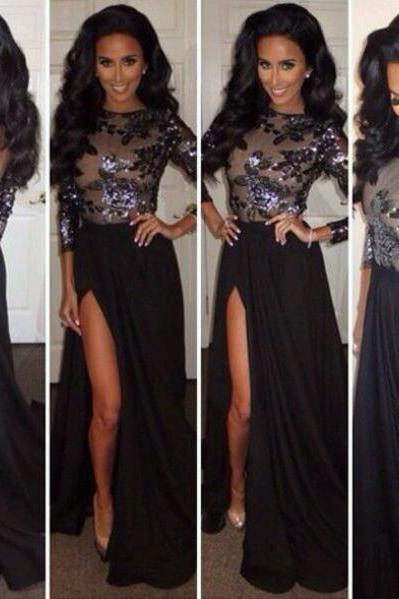 2015 New Arrival Lace Prom Dresses, Real Made Prom Dresses, Floor Length Prom Dresses, Long Black Prom Dresses, Cheap Prom Dresses, Dresses For Prom,Backless Prom Dresses