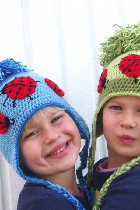 Childrens Ear Flap Hat Crochet Pattern PDF