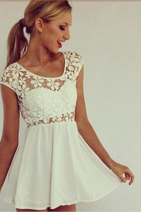 2015 Summer Stitching Lace Dress