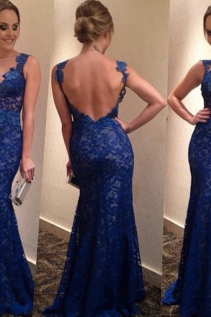 2015 New Sexy Blue Lace V-Neck Halter Dress Sexy Fashion Sleeveless Mini Dress