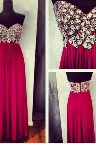 long prom dress, sweet heart prom dress, prom dress, rose red prom dress, a line prom dress, party dress, handmade dress BD119