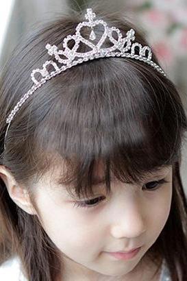 Silver Crowns Tiara Headpiece Princess Tiara for Girls Silver Crystal Stones Tiara Crowns