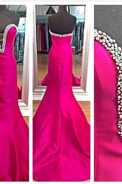 Sweet Heart Prom Dress, Rose Red Prom Dress, Mermaid Dress, Evening Dress, Party Dress, Elegant Prom Dress, Modest Prom Dress, Bd188