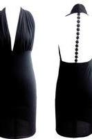 Sexy show body backless hot dress