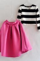 Cute stripes top and high waist cute skirt HIGH QUALITY