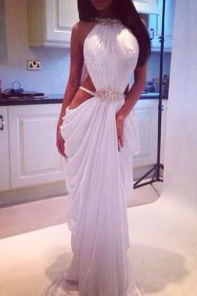 Custom Made Sexy Long Prom Dresses, White Prom Dresses, Evening Dresses, Formal Dresses,Prom Dresses Hot Sell