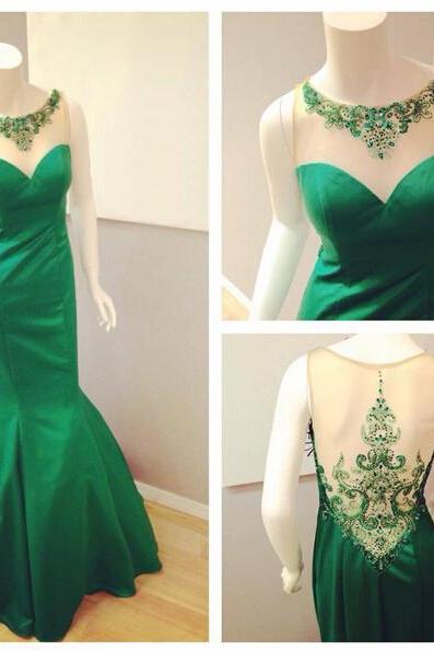Green prom dress, off shoulder prom dress, elegant prom dress, mermaid prom dress, handmade prom dress, modest prom dress, BD225