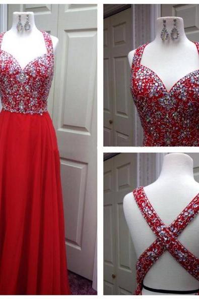 Red Prom Dress, Sleeveless Prom Dress, Sexy Prom Dress, Backless Prom Dress, Occasion Dress, Floor Length Prom Dress , Bd229
