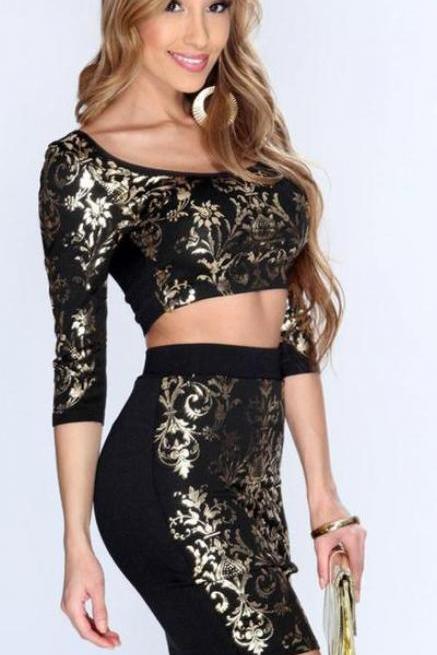Half Sleeve Of Hip Two-piece Sleeve Pack Show Body Dress
