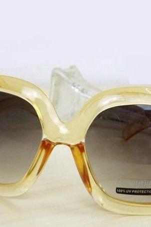 Leopard Unique Frame Yellow Fashion Sunglasses