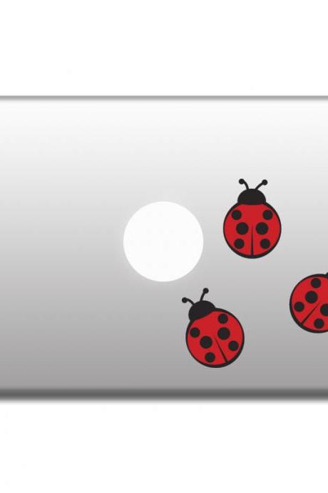 Ladybugs vinyl decals for laptop, stickers for MacBook, art vinyl for car, window, door, wals