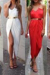 2015 new summer Fabulous Boho Chic Sleeveless Asymmetrical Hem Dress 