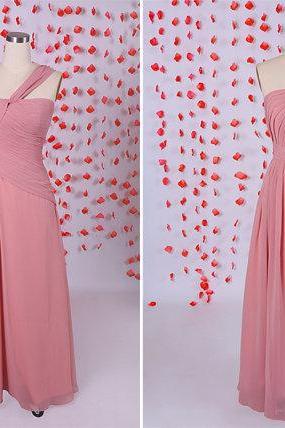 Simple Dusty Bridesmaid Dress,pink Bridesmaid Dress,long Bridesmaid Dress, Chiffon Bridesmaid Dresses Under 100, Bridal Party Dresses,prom