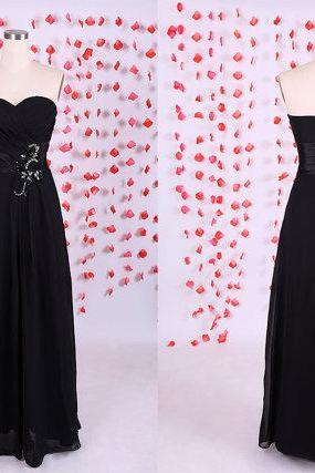 Simple Black Prom Dress, Sweetheart Prom Dresses,chiffon Prom Dress, Floor Length Prom Dresses,formal Evening Party Dresses,dresses For Special