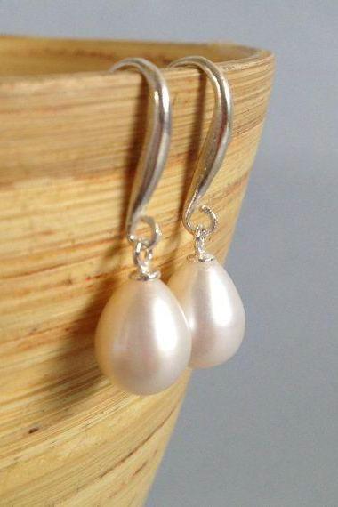 Pearl Earrings, Wedding Pearls Jewelry Earrings, Bridesmaid Large Pearl Earring,Elegant Earrings