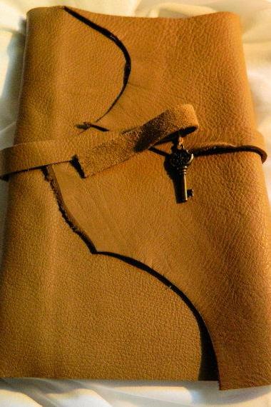 Handmade Leather Bound Journal With Skeleton Key Charm