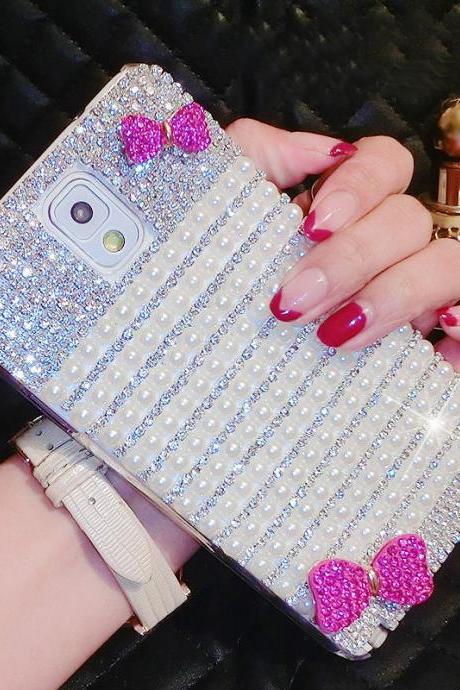 Bling Crystal Bow Case Cover for iPhone 6/6 Plus Samsung Galaxy S6 Note 3 4 Edge