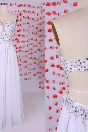 Beautiful Sweetheart Prom Dress,floor Length Prom Dresses ,cleavage Backless Prom Dress,sexy Prom Dress,evening Party Dresses ,white Party