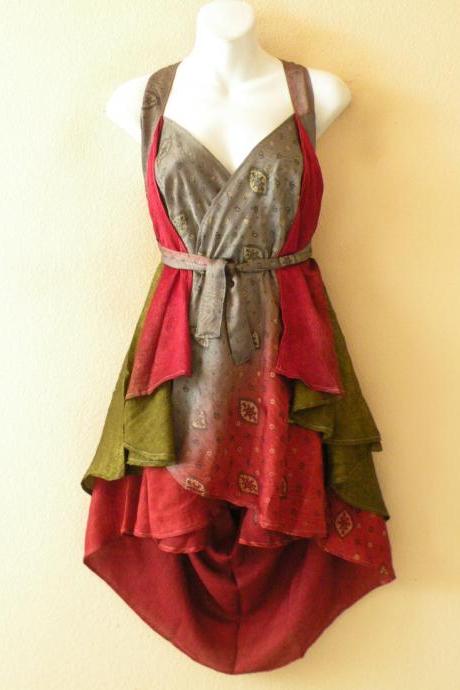 S117 Vintage Silk Magic 22" Length Long Wrap Skirt Halter Tube Maxi Dress + DVD
