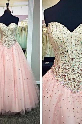 Pink Prom Dress, 2015 Prom Dress, Beautiful Prom Dress, Gorgeous Prom Dress, Handmade Prom Dress, Evening Dress, Bd270