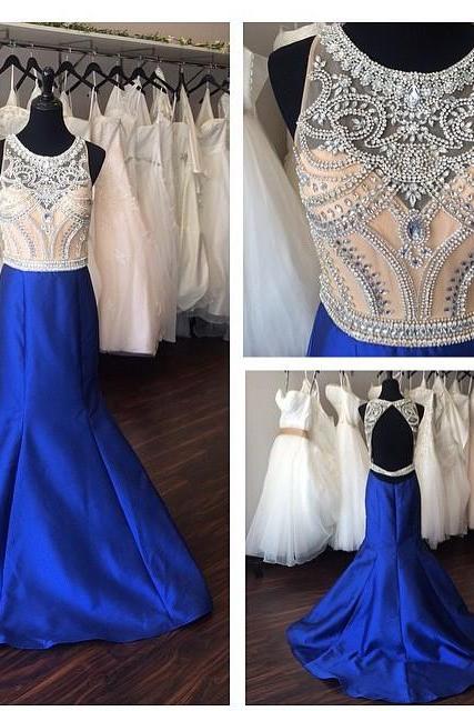 Royal Blue Prom Dress, Mermaid Prom Dress, Sleeveless Prom Dress, Evening Dress, Sexy Prom Dress, Backless Prom Dress, Fantastic Prom Dress,