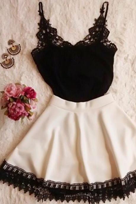 Black White Lace Dress