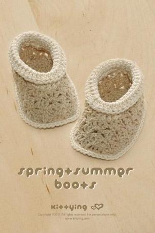Spring Summer Khaki Boots Crochet PATTERN, SYMBOL DIAGRAM (pdf) by kittying