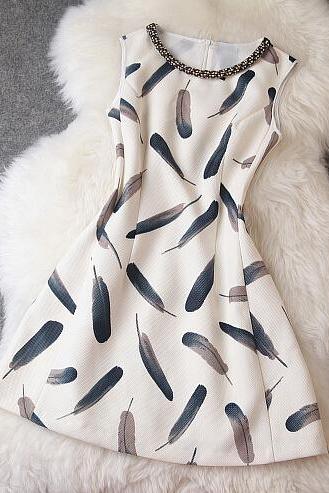2015 NEW SUMMER fashion Printed Sleeveless Dress